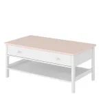 Kohvilaud LUNA LN15BR, valge/roosa