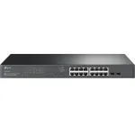 TP-Link JetStream TL-SG2218P on hallatav L2/L2+ Gigabit Ethernet (10/100/1000) v&otilde;rgukomutaator, mis toetab PoE-d, 1U, must