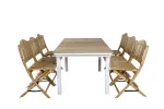Mexico Table 180/240 - White/Teak+Cane Foldable dining Chair - Bamboo / Grey Cushion_6