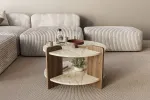 Kohvilaud, Hanah Home, travertiin, p&auml;hklipuu, 70 x 45 x 70