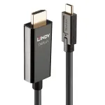 Lindy 43315 videokaabli adapter, 5 m, C-t&uuml;&uuml;pi USB &ndash; HDMI A-t&uuml;&uuml;pi (standardne), must