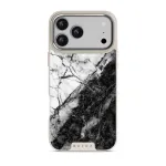 Fatal Contradiction - Black & White Marble iPhone 17 Pro Max Case, Elite Light (MagSafe) / Silver