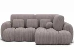 Cozion Corner Sofa Bed with Storage, Light Grey Velvet, Right-Hand Facing, Modern, Light grey