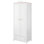 Riidekapp LUNA LN1BR, valge/roosa