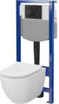 &bdquo;Cersanit&ldquo; paigalduskomplekt: &bdquo;AQUA 50 QuickFix&ldquo; raam, &bdquo;ZEN&ldquo; WC-pott, aeglaselt langev istmekate, kergesti eemaldatav, &bdquo;LUNA Black&ldquo; nupp