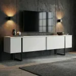TV-alus, Hanah Home, valge/must, 180 x 45 x 30