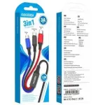 KSC-804 &bdquo;3-in-1&ldquo; komplekt: USB &ndash; &bdquo;Lightning&ldquo; + USB-C + &bdquo;micro USB&ldquo;, 1,2 m