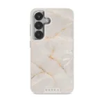 Vanilla Sand - Marble Samsung Galaxy S25 Case, Elite Light (Magnetic) / Silver
