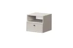 Wall Mounted Night Stand Lorini - Cashmere / Black Handles