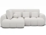 Cozion Corner Sofa Bed with Storage, White Velvet, Left-Hand Facing, Modern, White
