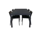 Marbella Table 160/240 - Black/Black+Paola Dining Chair - Black Steel / Nature Wicker / Black Cushion_4