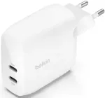 Kahe pesaga 30 W USB-C laadija, PD 60 W, valge