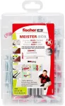 fischer master box DUOLINE, dowels (light grey/red, with screws, 91 pi