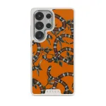 Bitter Apricot - Snake Samsung Galaxy S25 Ultra Case, Elite Light (Magnetic) / Silver
