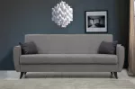 3-kohaline diivanvoodi, Hanah Home, Zaden, helehall, 207 x 86 x 77