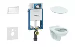 Geberit Kombifix &ndash; riputatava tualeti paigalduskomplekt koos SIGMA30 loputusnupuga, matt/l&auml;ikiv kroom + Alpha tualett ja tualettkate 110.302.00.5 ND6