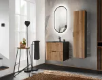 60 cm m&ouml;&ouml;blikomplekt koos valamuga, k&otilde;rge kapiga ja peegliga SET-XIL LAVA BLACK 60CM A1