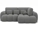 Cozion Corner Sofa Bed with Storage, Grey Boucl&eacute;, Right-Hand Facing, Modern, Gray