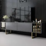 TV-alus, Hanah Home, antratsiithall/kuldne, 180 x 48 x 30