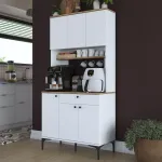 Mitmeotstarbeline kapp, Hanah Home, p&auml;hklipuust valge, 90,2 x 184,2 x 45
