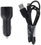 MXCC-01 2x USB 2,4 A + USB-C-kaabel, must