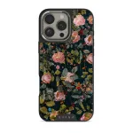 Bloomy Garden - Vintage iPhone 16 Pro Case, Elite Dark (MagSafe) / Silver
