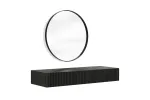Wall Mounted Dressing Table Nicole - Black / Black Mat + Mirror Nicole 60 - Black