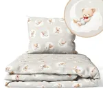Cover set -  2 pcs - 135x100, 40x60 - BEARS on the CLOUDS - BEIGIE