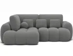 Cozion Corner Sofa Bed with Storage, Grey Boucl&eacute;, Left-Hand Facing, Modern, Gray