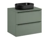 Rippuv vannitoakapp t&ouml;&ouml;pinnaga ja eraldi seisva valamu, Comad Sombra Green Beyond, 70 cm, roheline