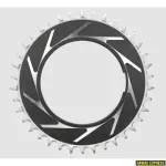SRAM T-TYPE 38T Powermeter Threaded 3mm Offset Eagle esiratta hammasratas (koos varutapiga ja kruviga) &ndash; must/h&otilde;bedane XXSL D1