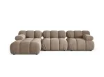 Velvet Modular Left Corner Sofa, "Bellis", 4 Seats, 282x155x70 Made in Europe