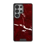 Iconic Red Ruby - Marble Samsung Galaxy S25 Ultra Case, Elite Dark (Magnetic) / Silver