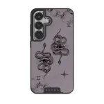Gemini - Samsung Galaxy S25 Case, Elite Dark (Magnetic) / Silver / Purple