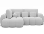 Cozion Corner Sofa Bed with Storage, White Boucl&eacute;, Left-Hand Facing, Modern, White