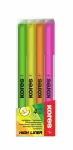 Tekstimarker KORES HIGH LINER FINE 4-v&auml;rviline komplekt, pakk.
