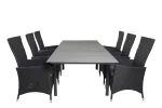 Levels Dining Table 160/240*90 - Black Alu / Grey Aintwood +Padova Arm Chair Recliner with cushion - Black / Grey cushion_6