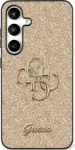 "Fixed Glitter Big 4G Metal Logo Case Galaxy S25 Ultra" Gold