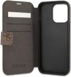 "GUBKP13L4GDBR PU 4G Printed Stripe Book Case iPhone 13 Pro" Brown
