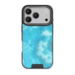 Ocean Waves - Blue iPhone 17 Pro Case, Elite Dark (MagSafe) / Silver