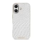 Glacial Desert - White Snakeskin iPhone 17 Case, Elite Light (MagSafe) / Silver