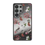 Merry Kitty - Samsung Galaxy S25 Ultra Case, Elite Mirror Dark (Magnetic) / Silver