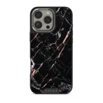 Rose Gold Marble - iPhone 16 Pro Case, Elite Dark (MagSafe) / Silver