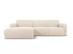 Boucle nurgadiivan - vasak, Molino, 4 kohta, 250x170x72, beež