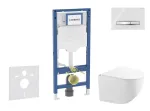 Geberit Duofix &ndash; allpaigaldatava mooduli komplekt, Gaia kompaktne WC-pott pehme sulguvaga kaanega ja Sigma50 loputusnupuga, kroom / Alpide valge SANI11CA3148B