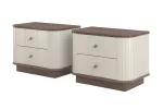 Set Of Night Stands Vesper - Cashmere / Nut / Gold Handles