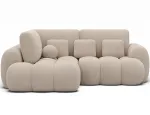 Cozion Corner Sofa Bed with Storage, Beige Velvet, Left-Hand Facing, Modern, Beige