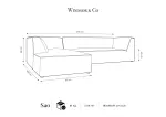 Velvet Modular Left Corner Sofa, "Siena", 4 Seats, 273x180x69 Made in Europe