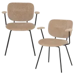 BRINT DINING CHAIR WITH ARMREST SAND - SET OF 2 [fsc]