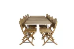 Mexico Table 180/240 - White/Teak+Cane Foldable dining Chair - Bamboo / Grey Cushion_8